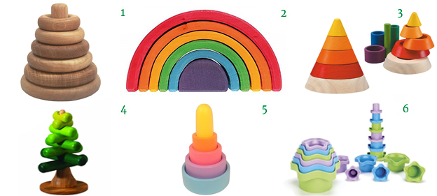 Wooden Ring Stacking Toy Grimm Rainbow Stacker Waldorf Plan Toys Cone Sorting Tree Nesting Pyramid Stacking Cups